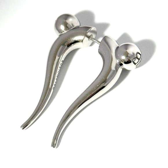 BALENCIAGA Force Double Horn Earrings in Silver 925 - Picture 6 of 9